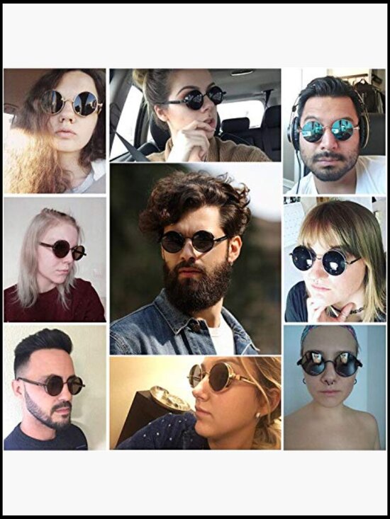 Metal Frame Polarized Sunglasses, Steampunk Retro Style main image 5